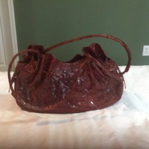 NEW burgundy GENUINE CROCODILE shoulder bag